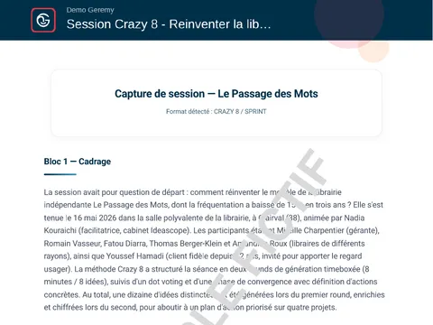 Aperçu du compte rendu « Brainstorming »