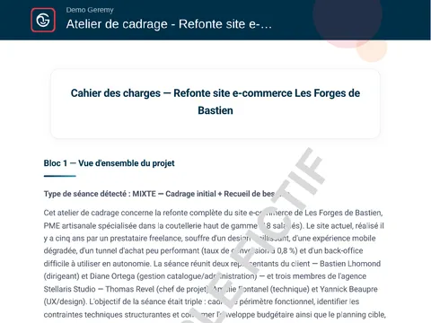 Aperçu du compte rendu « Cahier des charges »