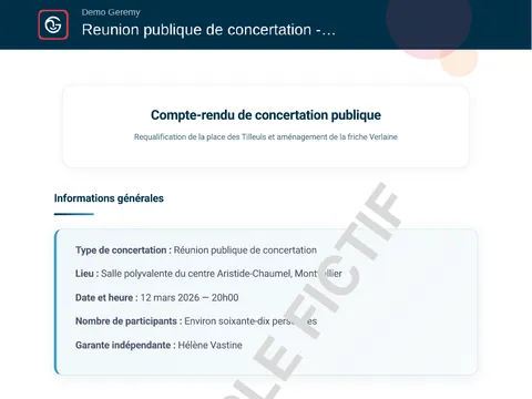 Aperçu du compte rendu « Concertation publique »