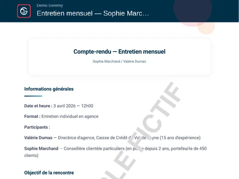 Aperçu du compte rendu « Entretien individuel »