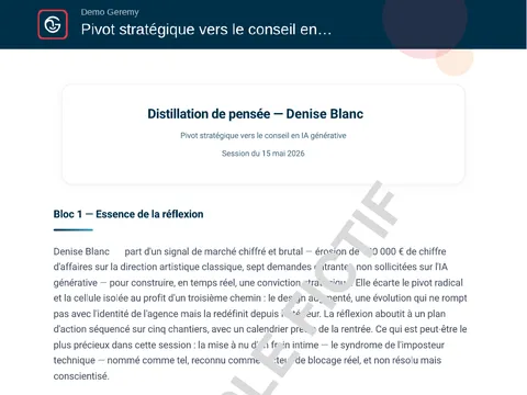 Aperçu du compte rendu « Réflexion · Développée »